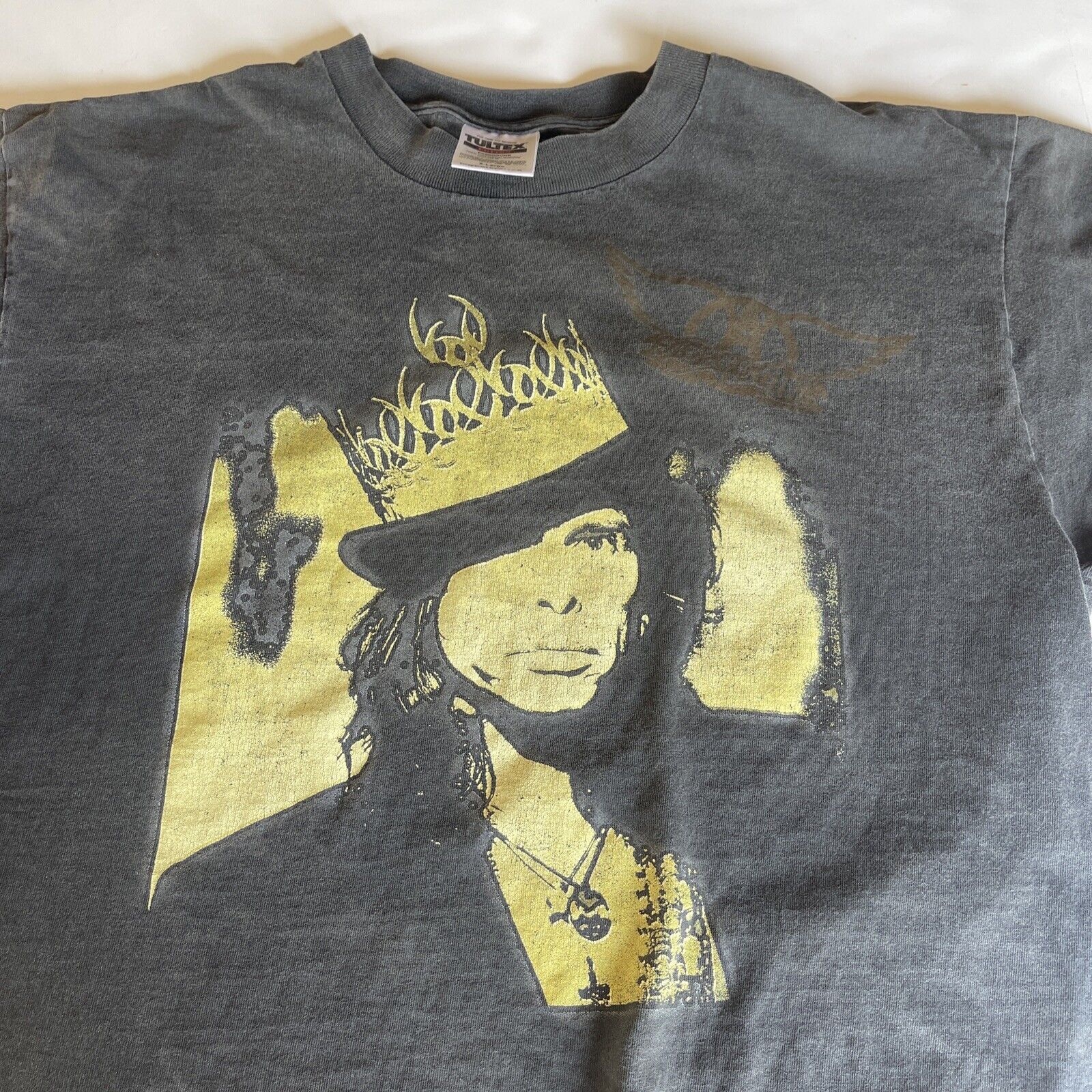 Vtg Aerosmith Nine Lives Tour T Shirt Men Sz Xl 1997 Steven Tyler Distressed
